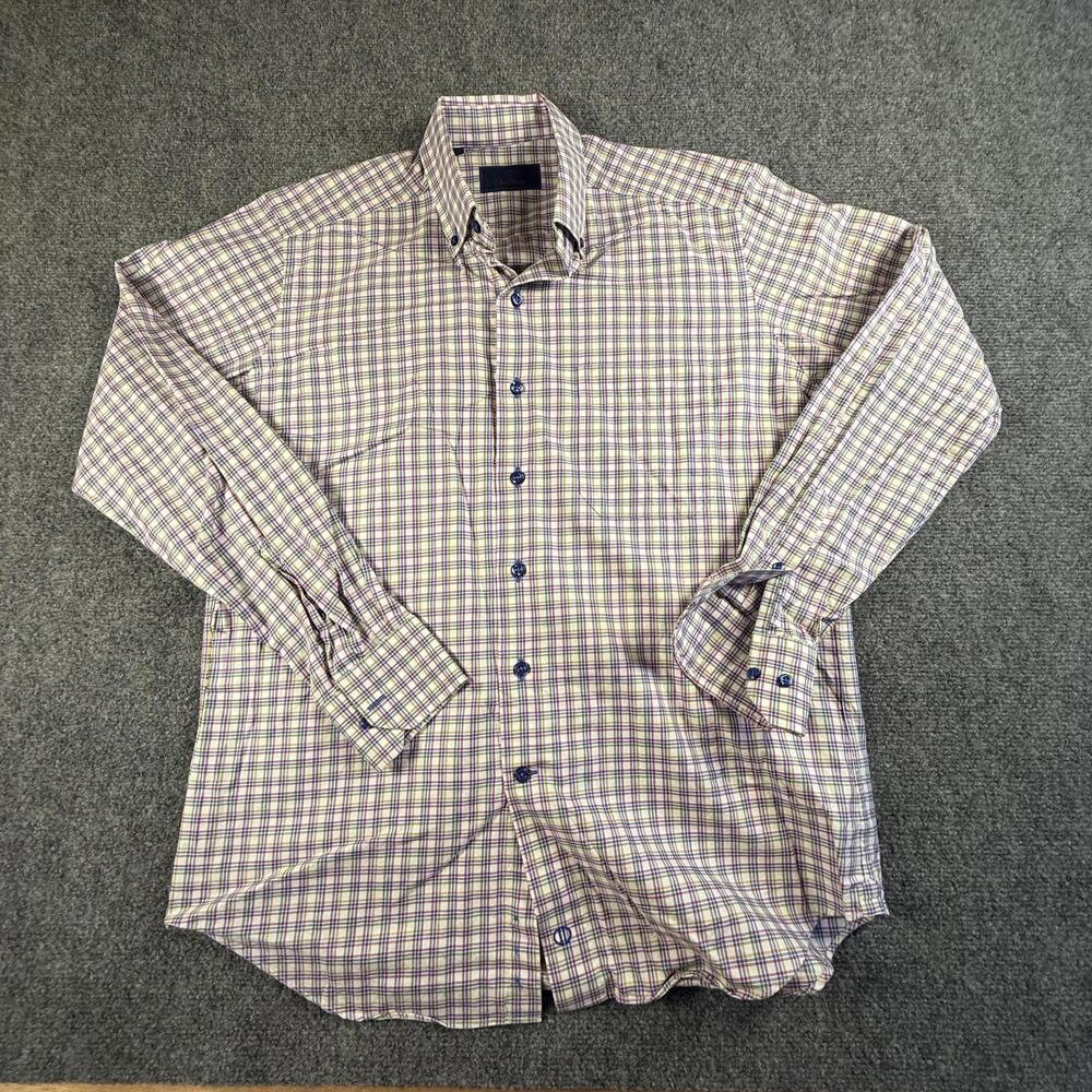 David Donahue Men's Casual Plaid‎ Button-Down Shirt #1698